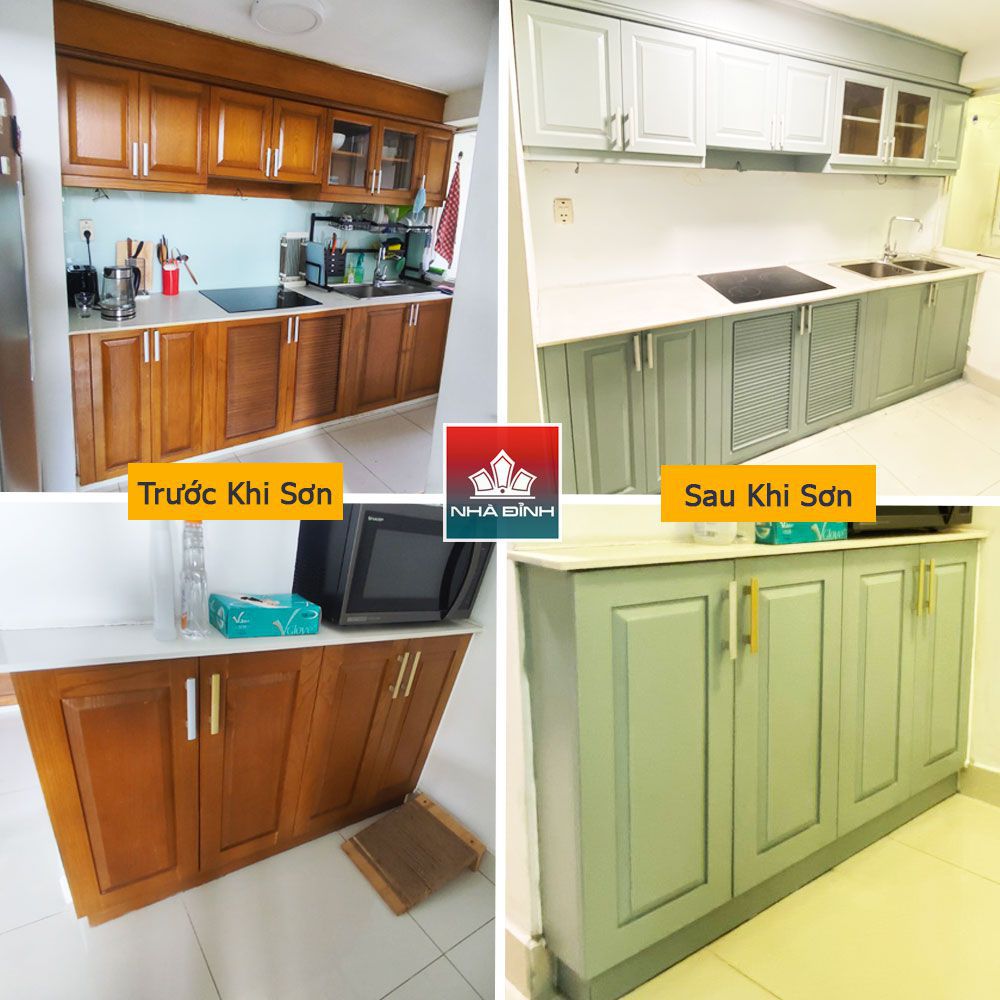 sơn pu gỗ tủ bếp
