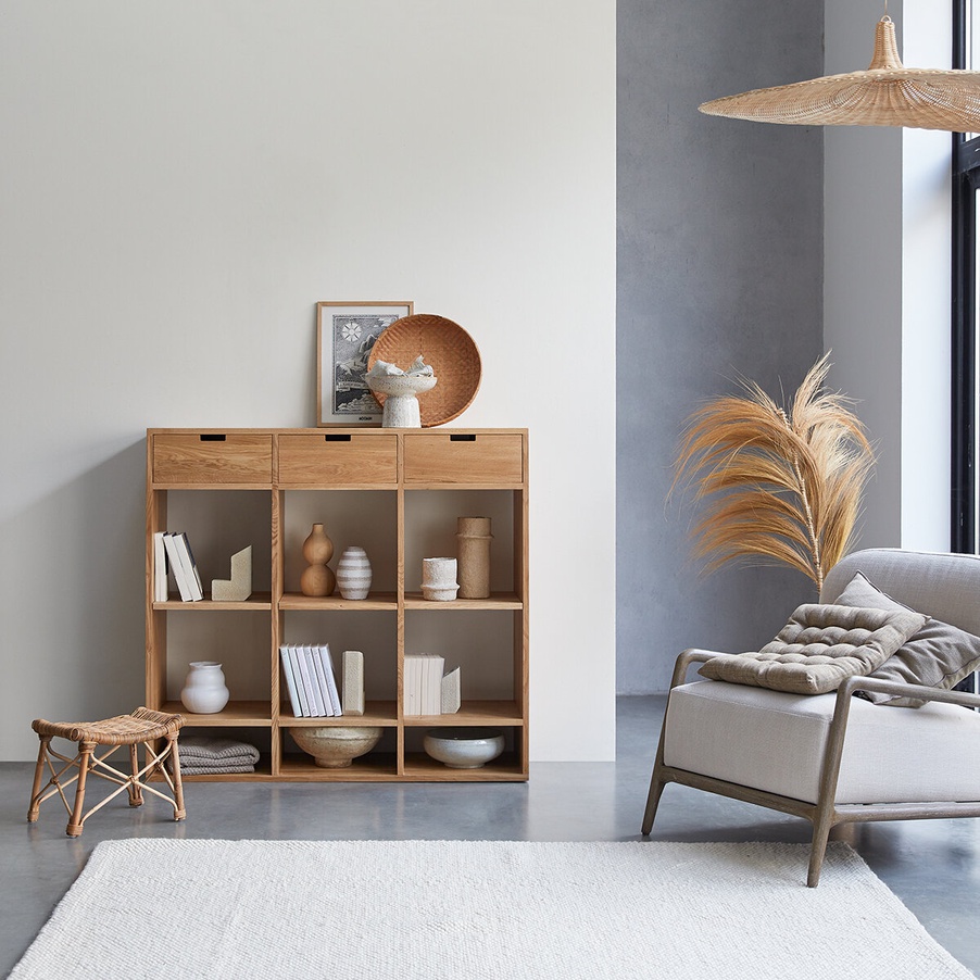 tủ sách gỗ sồi