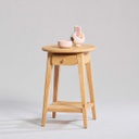 Bàn Góc Sofa Gỗ Sồi Cao 60 Đường Kính 45 (cm)