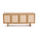 Tủ Trang Trí Gỗ Sồi Kết Hợp Mây Dài 180 Cao 75 Sâu 48 (cm)