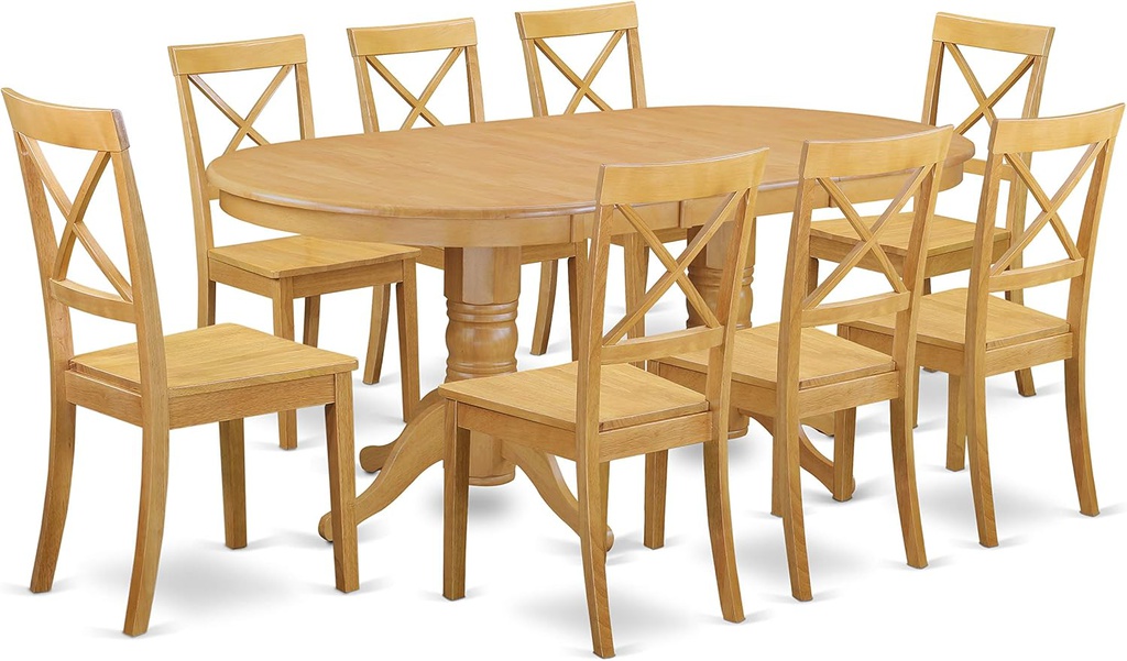 Bàn Ăn 8 Ghế Gỗ Sồi (Oak) Cao 75 Rộng 161 Sâu 100 (cm)