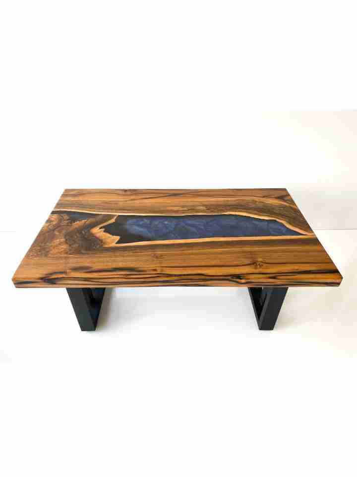 Bàn Trà Epoxy Gỗ Me Tây Dài 100 Rộng 60 Cao 45 (cm)