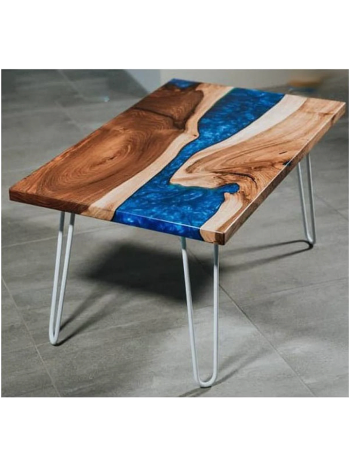 Bàn Trà Epoxy Gỗ Me Tây Dài 100 Rộng 60 Cao 45 (cm)