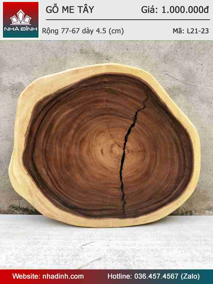 Mặt Bàn Sofa , Bàn Trà Gỗ Me Tây Nguyên Khối Rộng 77-67 Dày 4.5 (cm)