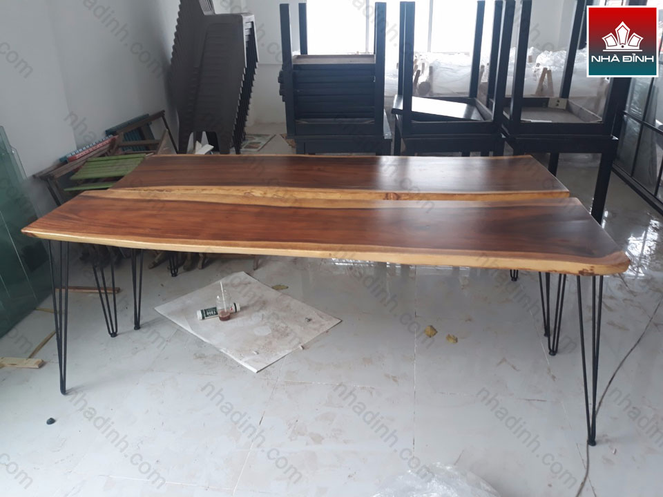 Bàn Làm Việc Gỗ Me Tây Nguyên Tấm