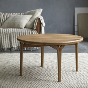 [OAKBSF258] Bàn Trà Gỗ Sồi Cao 45 Đường Kính 80 (cm)