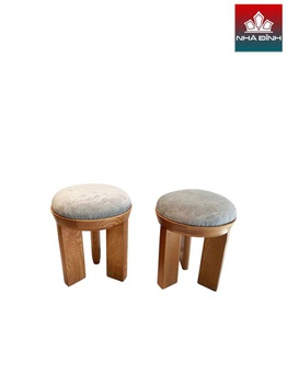 [ASHGD8] Cặp Ghế Đôn Gỗ Tần Bì Cao 43 Đường Kính 41.8 (cm)