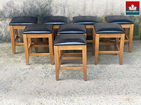 [OAKG34] Ghế Đẩu Gỗ Sồi (Oak) Cao 45 Vuông 45 (cm)