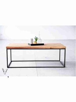 [ASHBSF78] Bàn Trà Gỗ Tần Bì Khung Sắt Dài 120 Rộng 60 Cao 45 (cm)