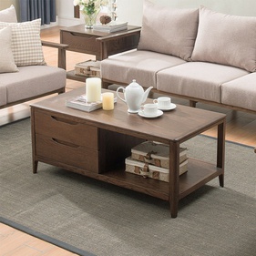 [OAKBSF156] Bàn Trà 2 Tầng Gỗ Sồi Cao 45 Rộng 100 Sâu 50 (cm)