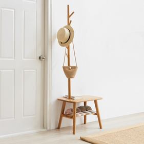 [OAKK54] Kệ Treo Quần Áo Gỗ Sồi Cao 171 Ngang 60 Rộng 35 (cm)