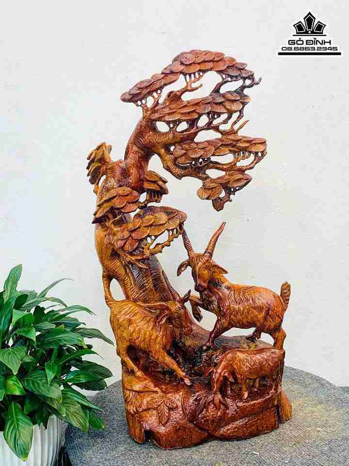 Tượng Tam Dương Gỗ Hương 