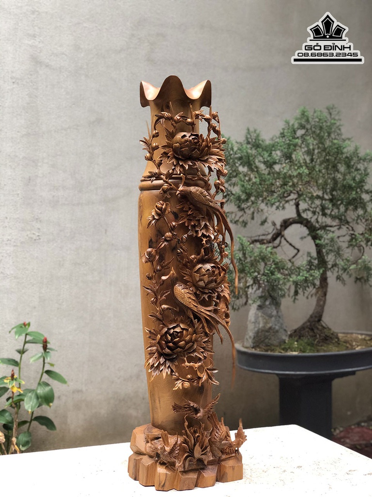 Lục Bình Hoa  Điểu Gỗ Bách Xanh Cao 108 Ngang 30 Sâu 28 (cm) 0