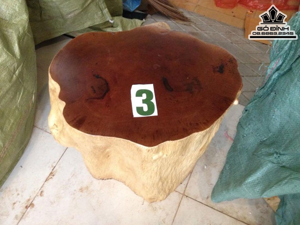 Bộ Bàn 5 Đôn Gỗ, Đôn Gốc Cây Cao 42 (cm) BH33 5