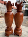 Cặp Lục Bình Gỗ Hương Nguyên Khối Cao 170 Đường Kính 48.5 (cm)