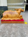 Tượng Trâu Phong Thủy Gỗ Hương Cao 32 Ngang 70 Sâu 38 (cm)