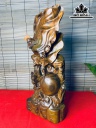 Tượng Đạt Ma Sư Tổ Gỗ Bách Xanh Cao 50 Ngang 21 Sâu 11 (cm)