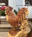 Tượng Gà Trống Gỗ Hương Cao 50 Ngang 34 Sâu 25 (cm)