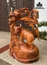 Tượng Trâu Gỗ Hương Cao 57 Ngang 39 Sâu 19 (cm)