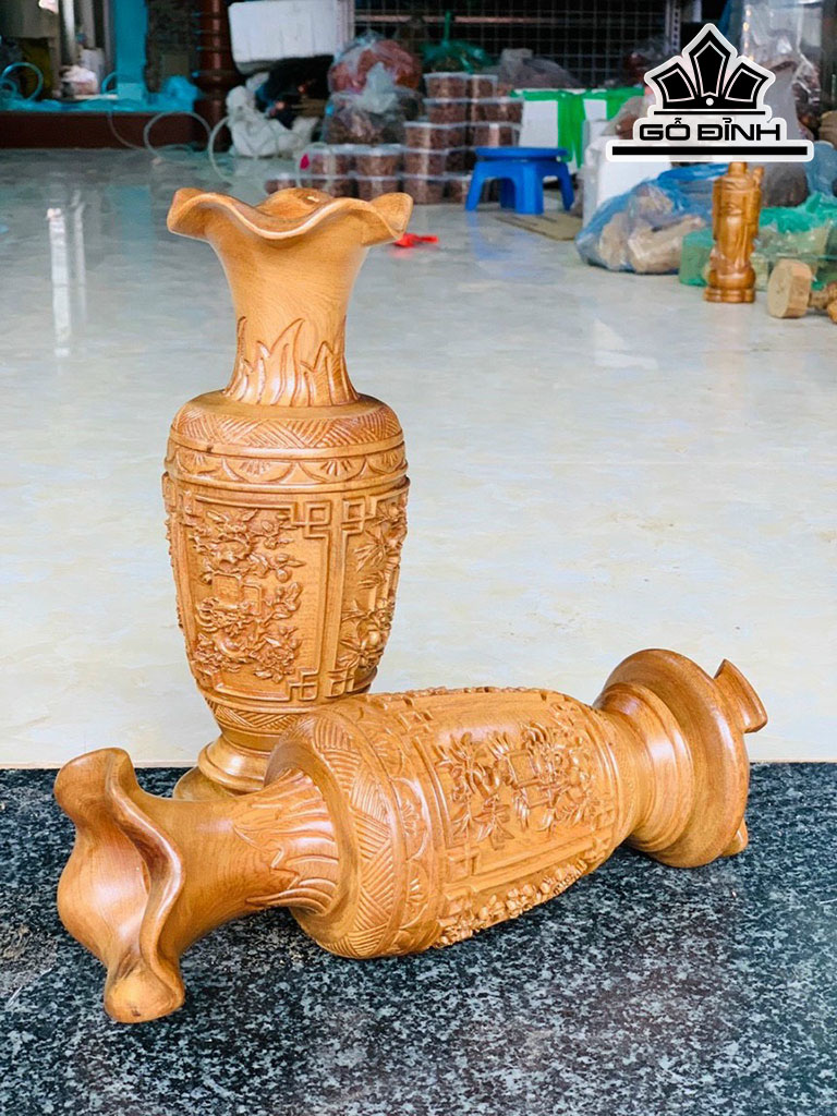 Lục Bình Gỗ Bách Xanh Cao 25 Đường Kính 11 (cm)