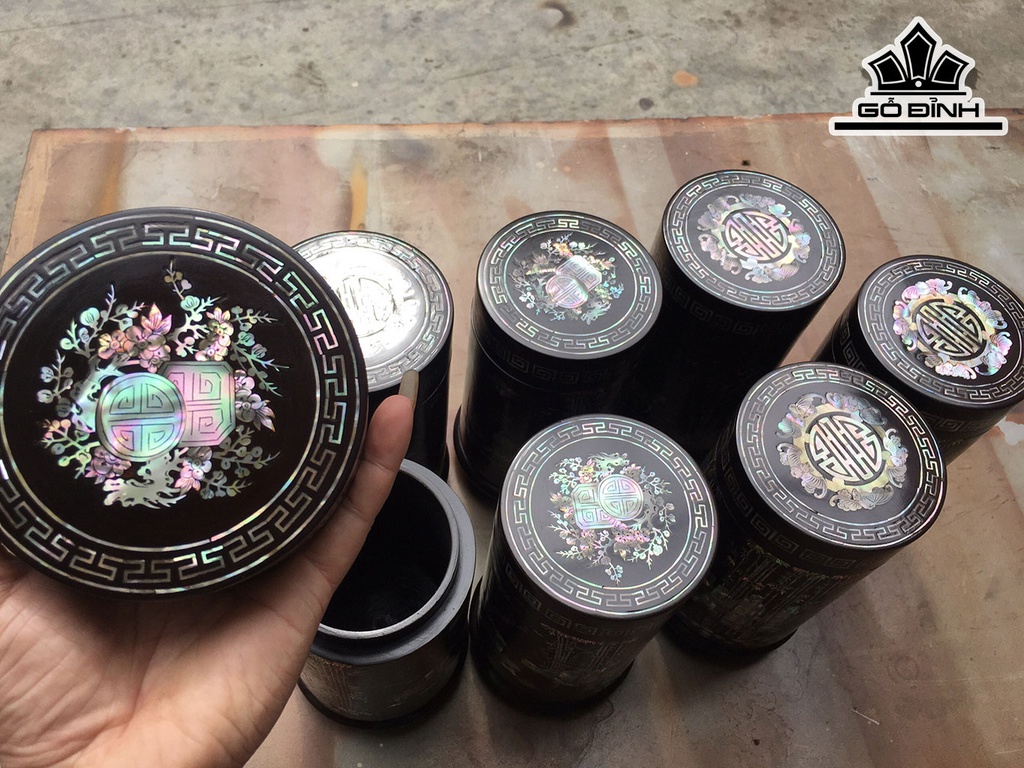 Hộp Đựng Chè Gỗ Gụ Cao 21 Đường Kính 11 (cm)