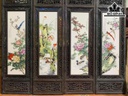 Tranh Tứ Quý Men Ngũ Sắc Gốm tàu Cao 120 Ngang 38 (cm)