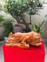 Tượng Hổ Phong Thủy Gỗ Hương Cao 24 Ngang 54 Sâu 19 (cm)