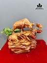 Tượng Gia Đình Trâu Gỗ Hương Cao 40 Ngang 52 Sâu 38 (cm)