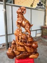 Tượng Tam Dương Khai Thái Gỗ Hương Cao 69 Ngang 44 Sâu 30 (cm)