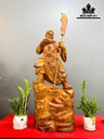 Tượng Quan Công Chống Đao Gỗ Hương Cao 96 Ngang 37 Sâu 25 (cm)