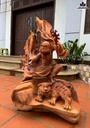 Tượng Đạt Ma Sư Tổ Gỗ Hương Cao 80 Ngang 57 Sâu 28 (cm)