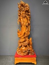 Tượng Đạt Ma Hàng Long Phục Nghê Gỗ Ngọc Am Cao Cả Kỷ 220 Ngang 72 Sâu 40 (cm) - Kỷ Cao 30 (cm)