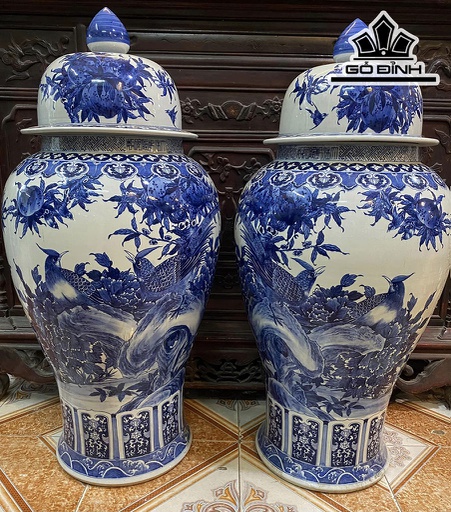 Đôi Chóe Men Tràm Gốm Giang Tô Cao 117 Đường Kính Bụng 172 (cm)
