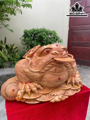 Tượng Thiềm Thừ Gỗ Ngọc Am Cao 35 Ngang 65 Sâu 42 (cm)