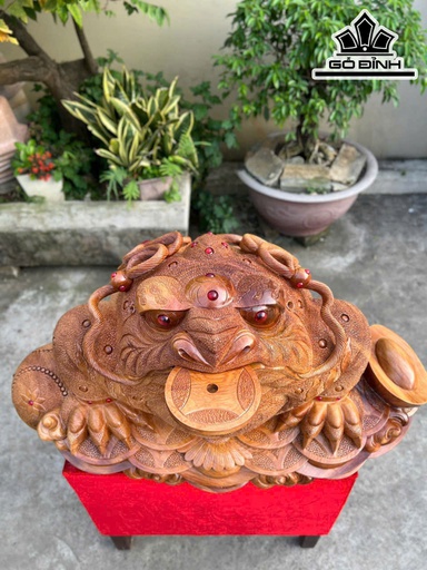 Tượng Thiềm Thừ Gỗ Ngọc Am Cao 48 Ngang 80 Sâu 52 (cm)